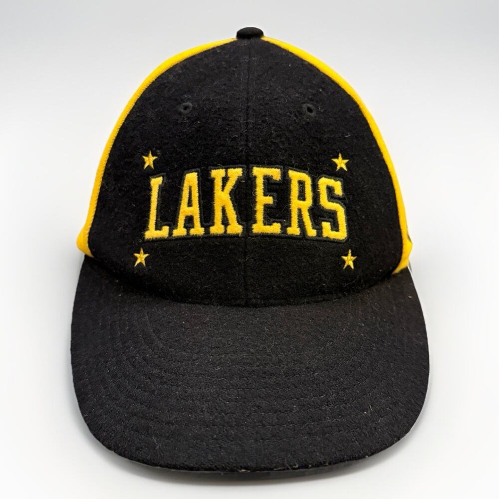 Vintage Nike Swoosh Flex NBA LA Lakers Wool Blend Fitted Hat Baseball Cap Size L